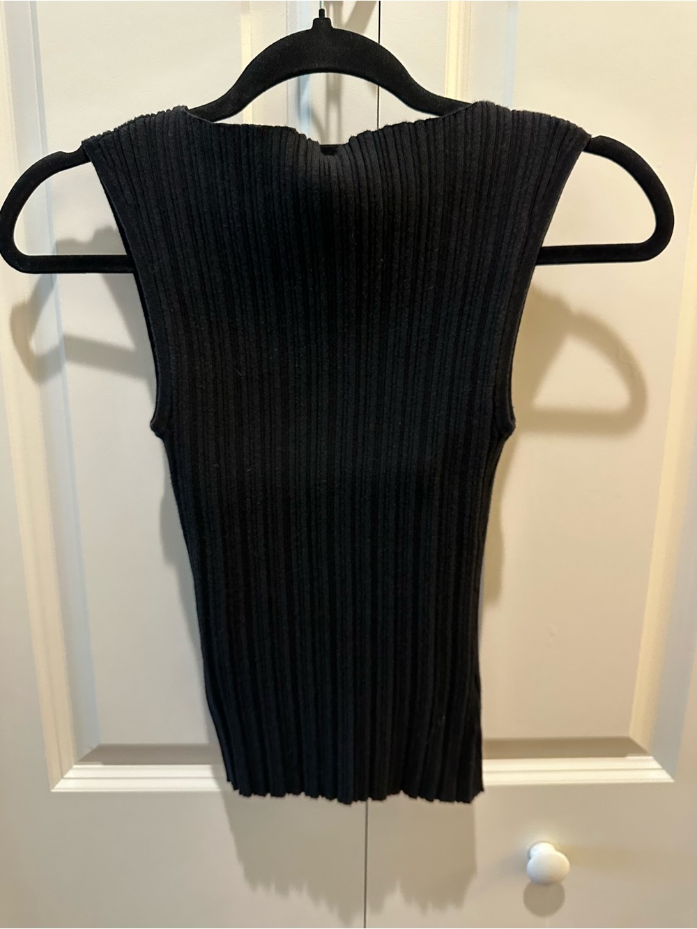 Quince Black Ribbed Sleeveless Tank - Picture 3 of 3